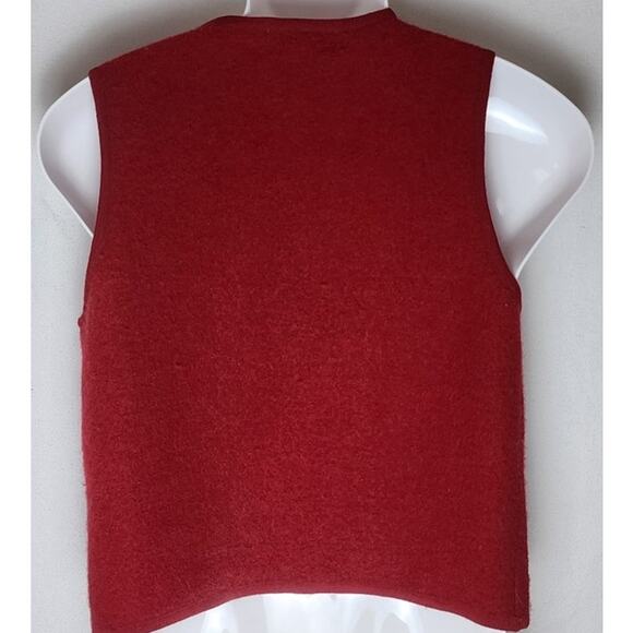 Vtg Casual Corner Red Boho Retro Wool Sleeveless Vest with Zipper Pockets W Med - Picture 2 of 7